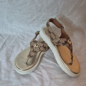 Michael Kors Brown and Cream Sandals